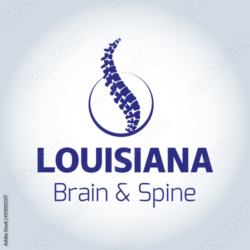 Vector logo template. Human spine isolated silhouette illustration. Spine pain medical center, clinic, rehabilitation, diagnostic, surgery logo element. Flat modern silhouette illustration. Scoliosis