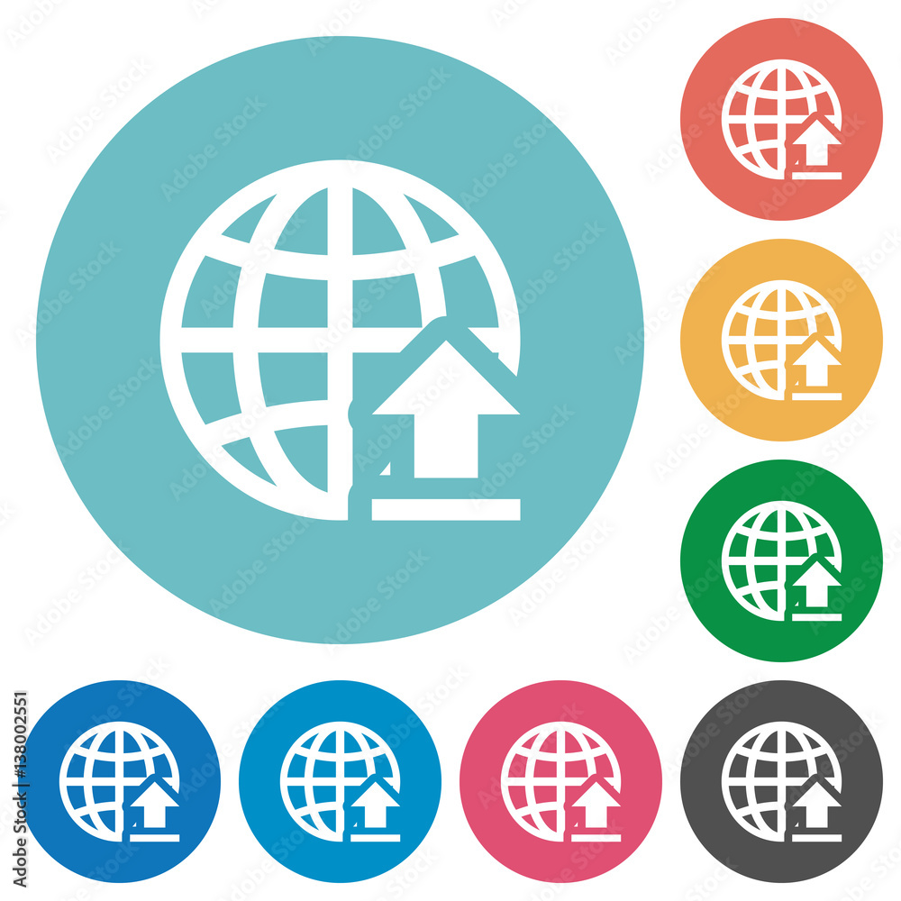 Upload to internet flat round icons Upload to internet flat round icons