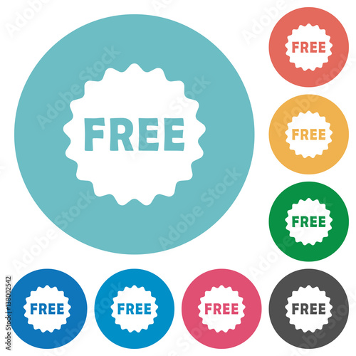 Free sticker flat round icons