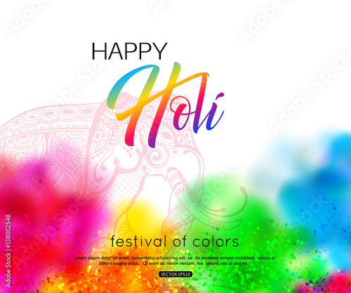 Holi spring festival of colors background vector illustration