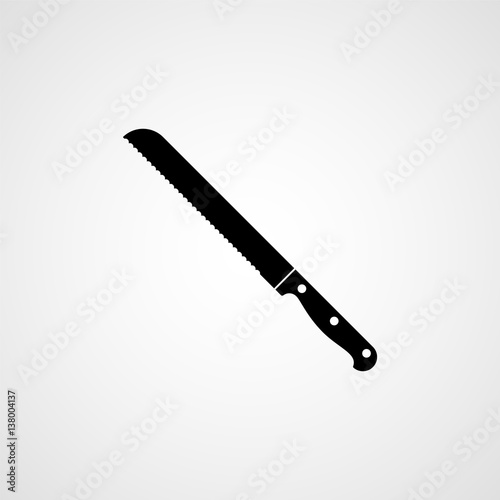 Kitchen knife black silhouette. Vector icon