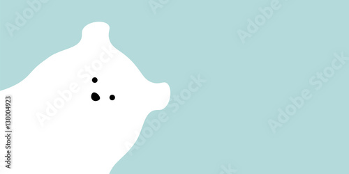 Vector flat polar bear illustration animal background.