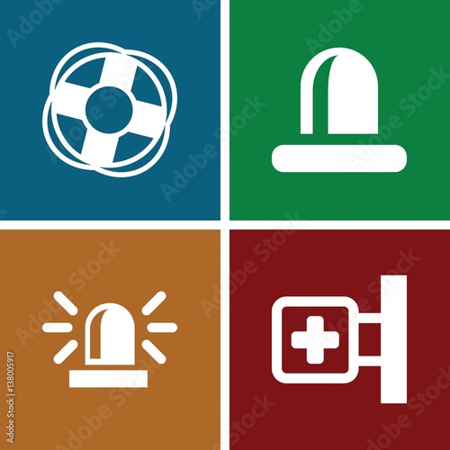 Set of 4 rescue filled icons