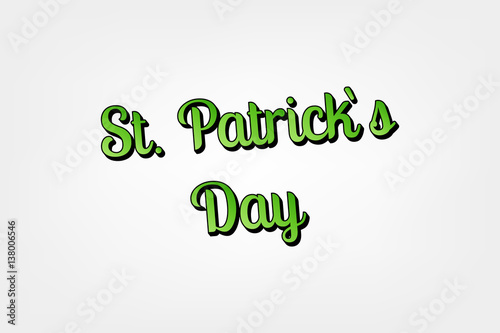 Saint Patrick`s Day typography. Gold glitter St. Patrick`s Day emblem.