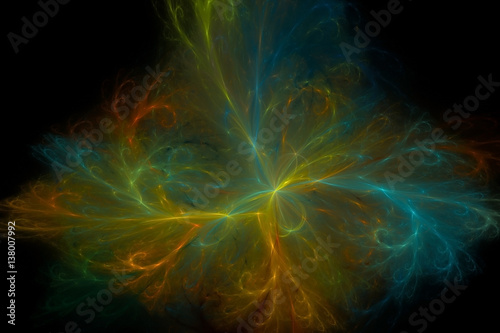 3D rendering abstract fractal light background