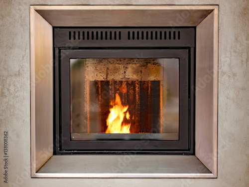 modern stove to decorate and heat the house with the fire