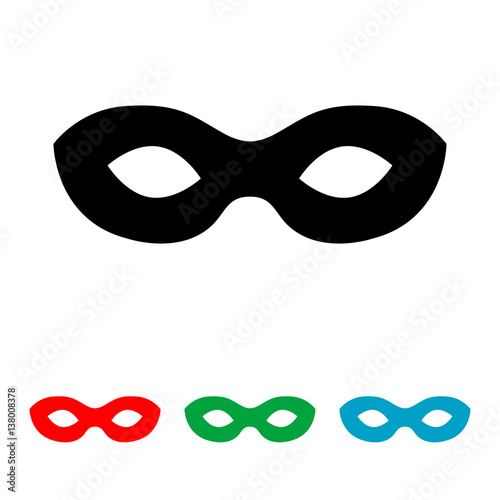 Icono plano antifaz en varios colores