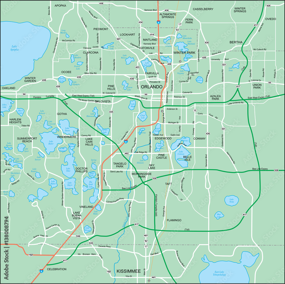Orlando Area Map