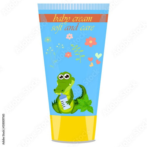 Baby cream tube with kids design