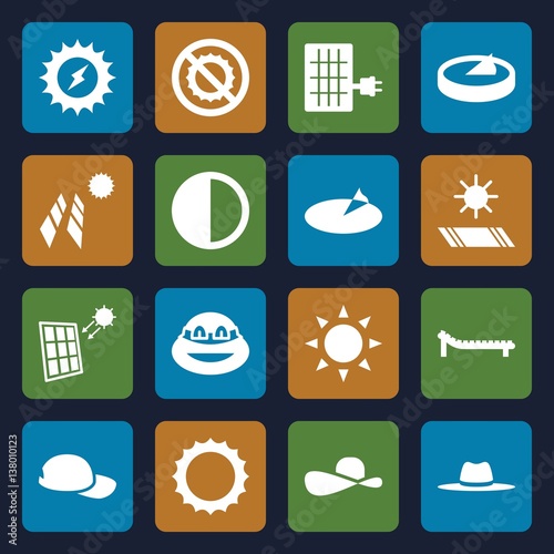 Set of 16 sun filled icons