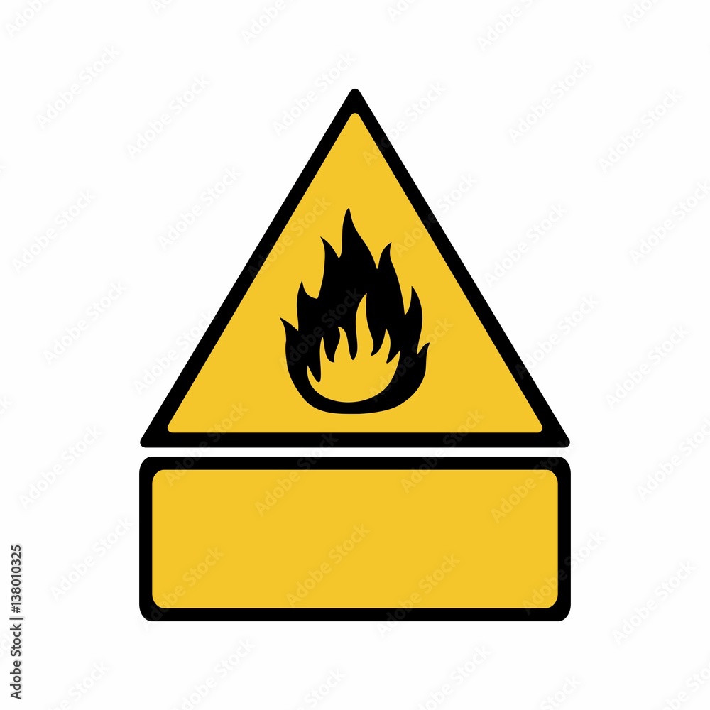 Flammable material sign vector design . ISO 7010 W021 Warning symbol. Flammable material sign vector design . ISO 7010 W021 Warning symbol.