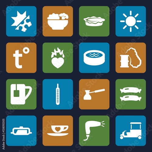 Set of 16 hot filled icons