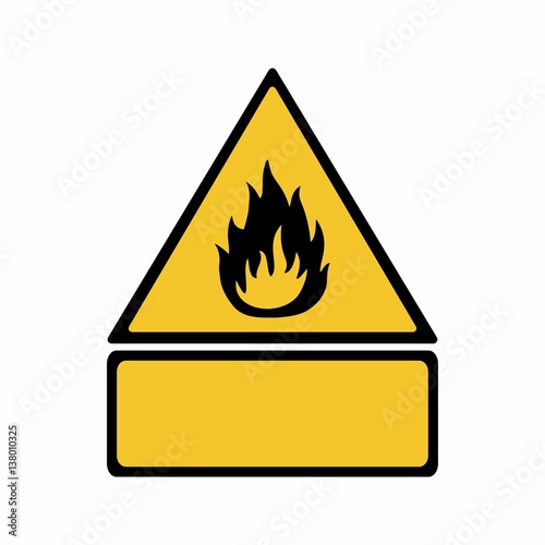 Flammable material sign vector design . ISO 7010 W021 Warning symbol.