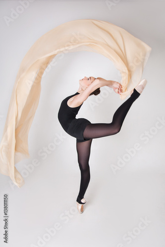 ballerina with air freely flying cloth