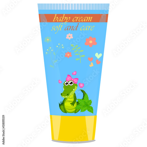 Baby cream tube with kids design