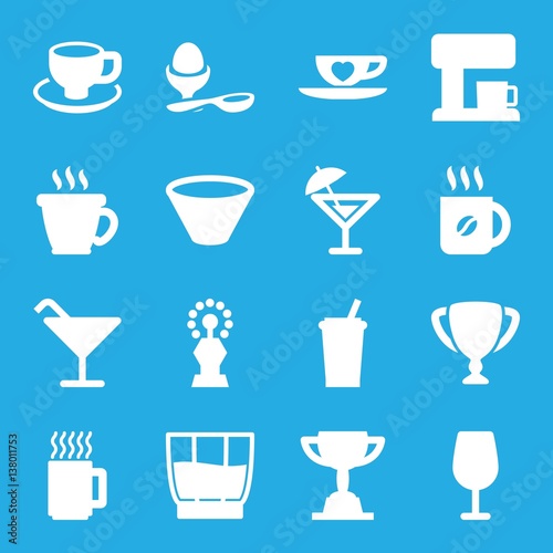 Set of 16 cup filled icons © HN Works
