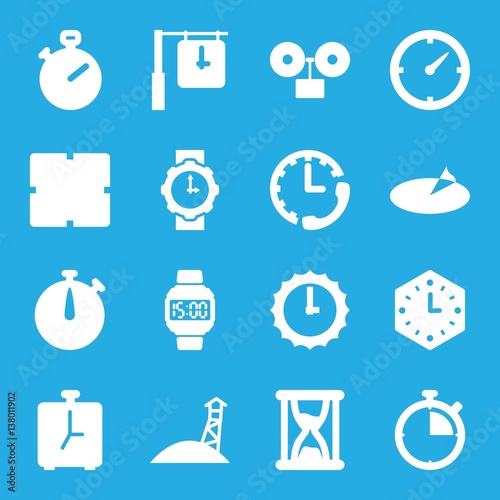 Set of 16 watch filled icons