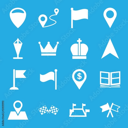 Set of 16 location filled icons