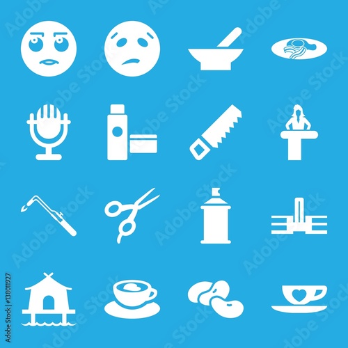 Set of 16 clipart filled icons