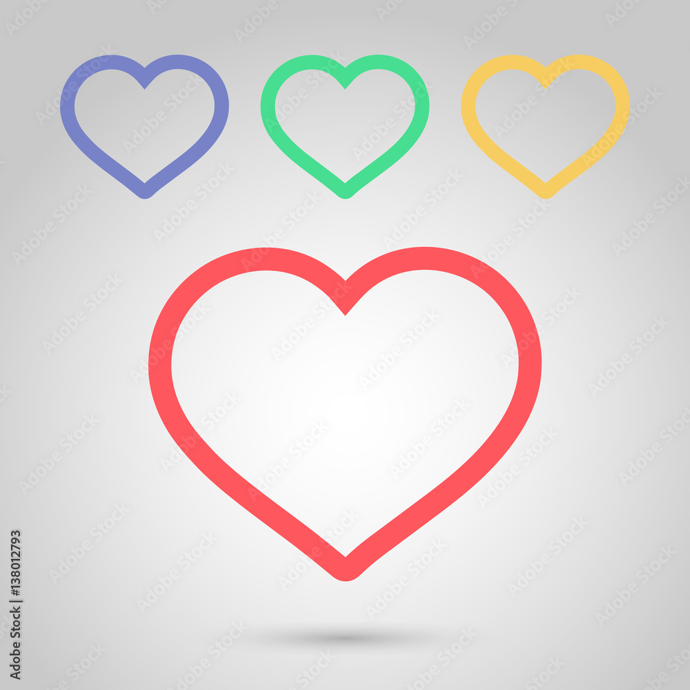 The heart icons set. Vector Eps 10