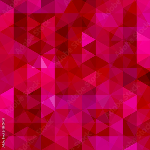 Abstract vector background with red, pink triangles. Geometric vector illustration. Creative design template.