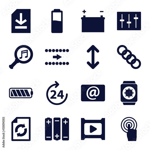 Set of 16 interface filled icons