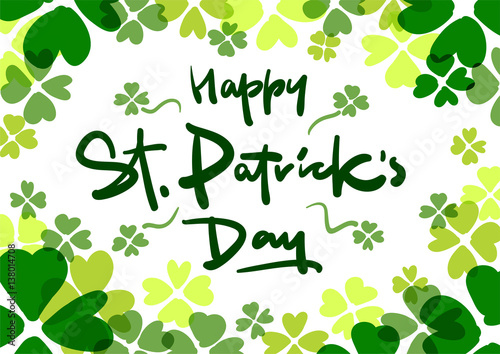 Happy St. Patricks Day vector lettering postcard