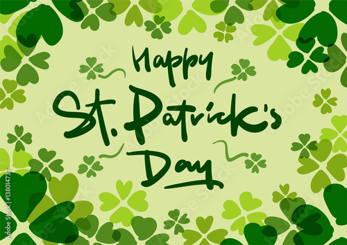 Happy St. Patricks Day vector lettering postcard
