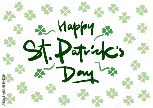Happy St. Patricks Day vector lettering postcard
