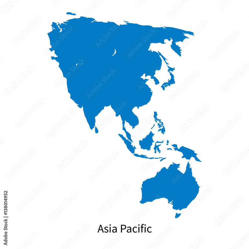 Detailed vector map of Asia Pacific Region Stock Vector Adobe Stock