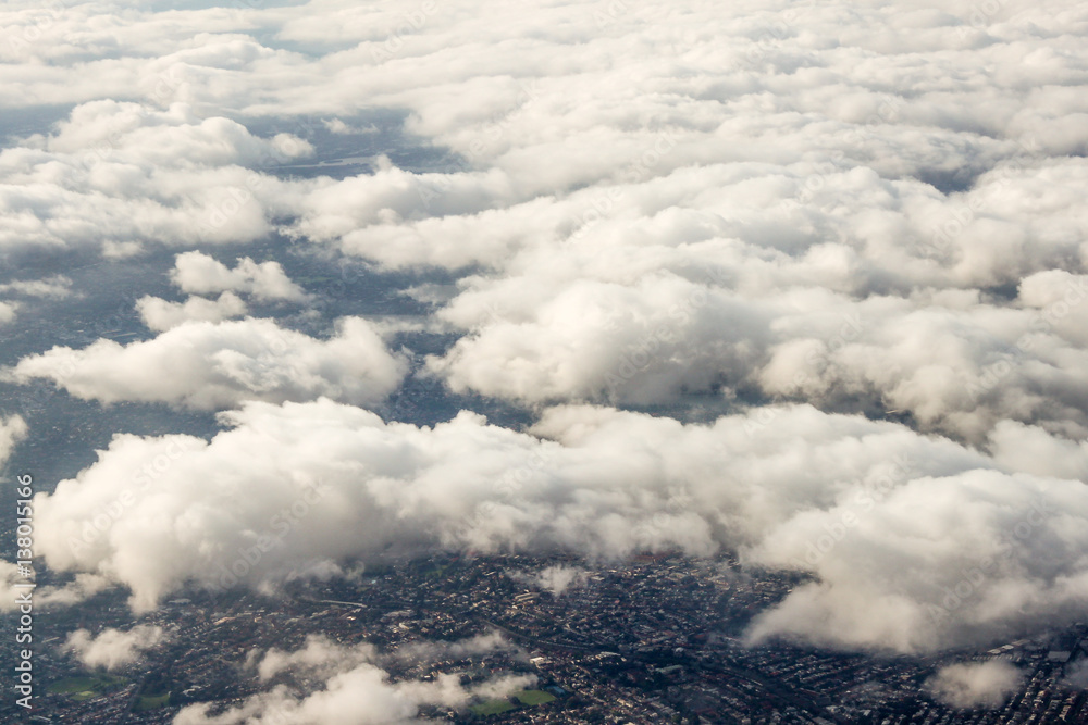 Aerial view of Sydney, Australia, photo taken just before landing to Sydney airport.View from above the clouds. Aerial view of Sydney, Australia, photo taken just before landing to Sydney airport.View from above the clouds.