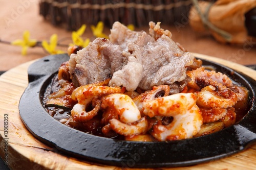 jukkumi chadol. Pan-fried Marinated Small Octopus with cheese
