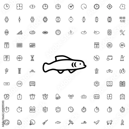 extinct fish icon illustration
