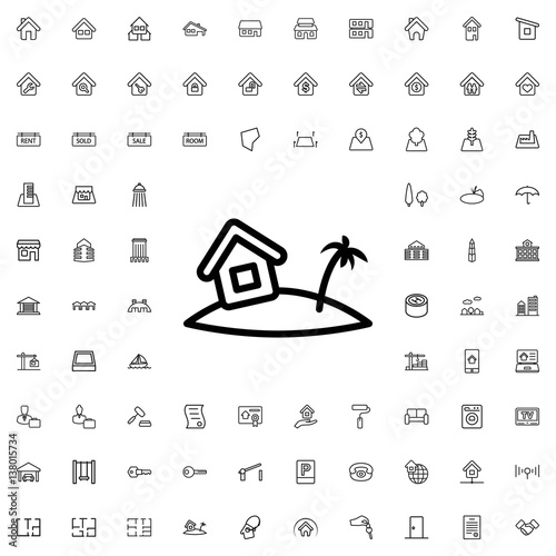 home on island icon illustration