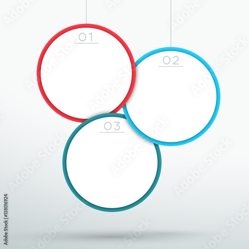 Infographic 3 Hanging 3d Circle Frames Vector A