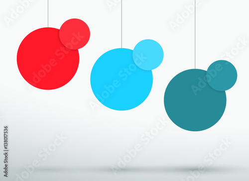 Infographic 3 Colourful 3d Hanging Text Circles Vector