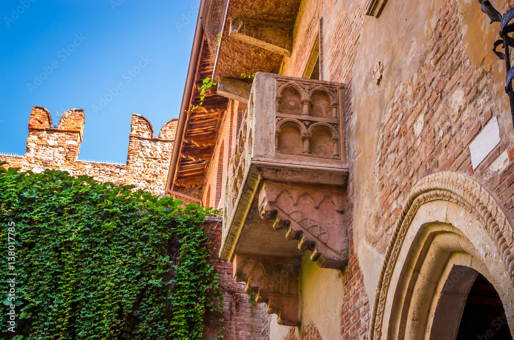 Balcony by Juliet house in Verona, Veneto region, Italy.