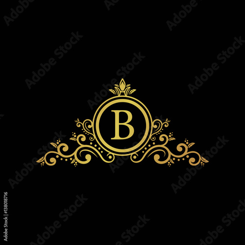 initial letter logo circle elegant gold photo