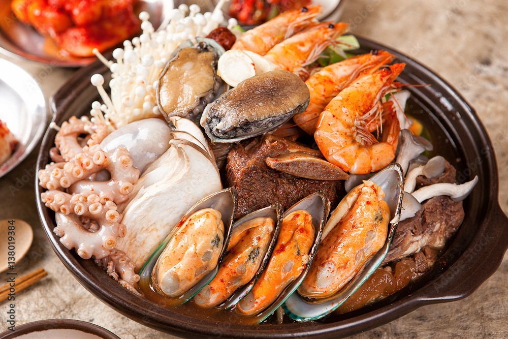 jeonbok galbi jjim. Braised Short Ribs and Abalones jeonbok galbi jjim. Braised Short Ribs and Abalones
