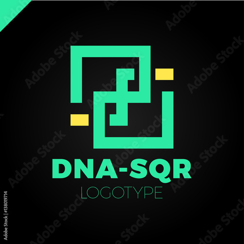 DNA two square concept logo template