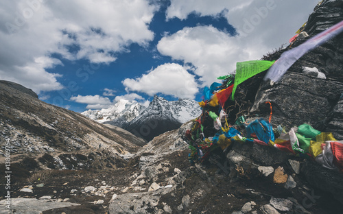 Mountain trail in Yading-China. Path along the ridge leading to summit