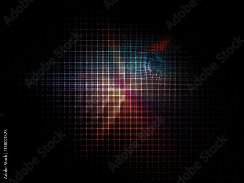 Abstract background element. Distortion of regular grid pattern. Technology glitch concept.