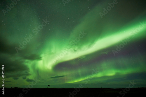 Beautiful aurora dancing over Snaefellsnes National Park-Iceland  image noise due high ISO