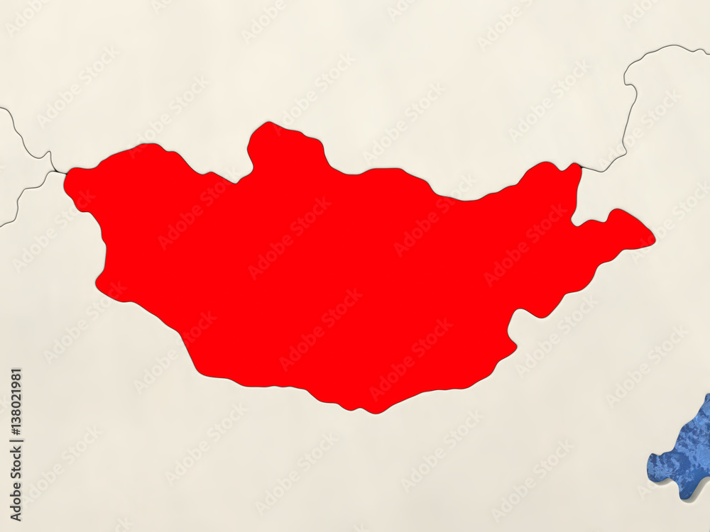 Fototapeta premium Mongolia on map