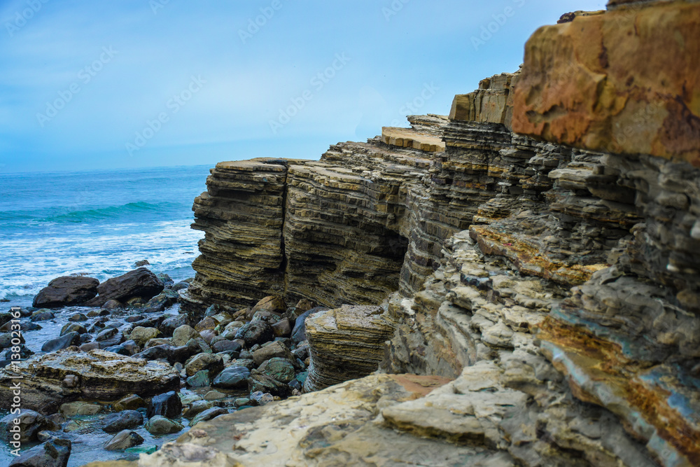 Beautiful rock cliff at the beach