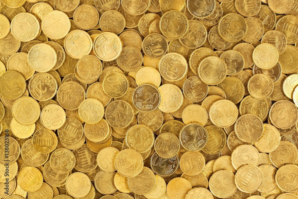 Euro Cent Münzen gebraucht, Hintergrund