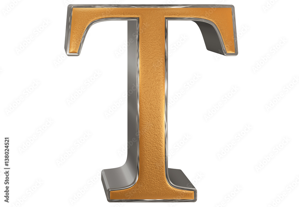 Uppercase letter T, isolated on white, 3D illustration Uppercase letter T, isolated on white, 3D illustration