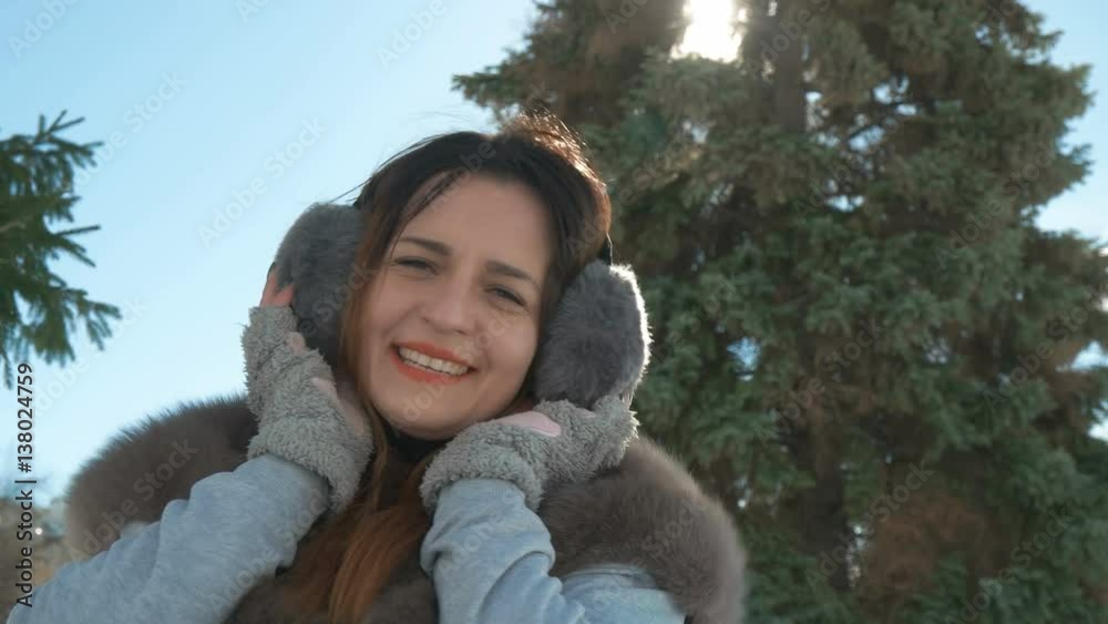 Beautiful girl smiling in winter Beautiful girl smiling in winter