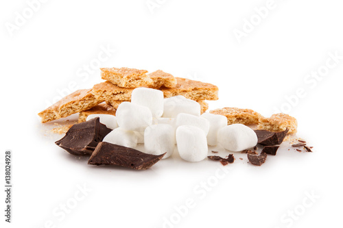 S'more fixings on white