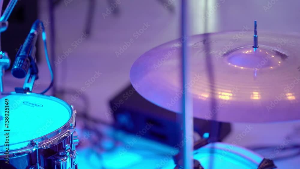 Drummer playing percussion on concert closeup Drummer playing percussion on concert closeup
